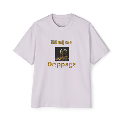 Oversized Tee - Major Drippage Gold Faucet Print Shirt for Men
