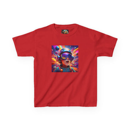 Kids Heavy Cotton Tee - Colorful Space Adventure Graphic Shirt