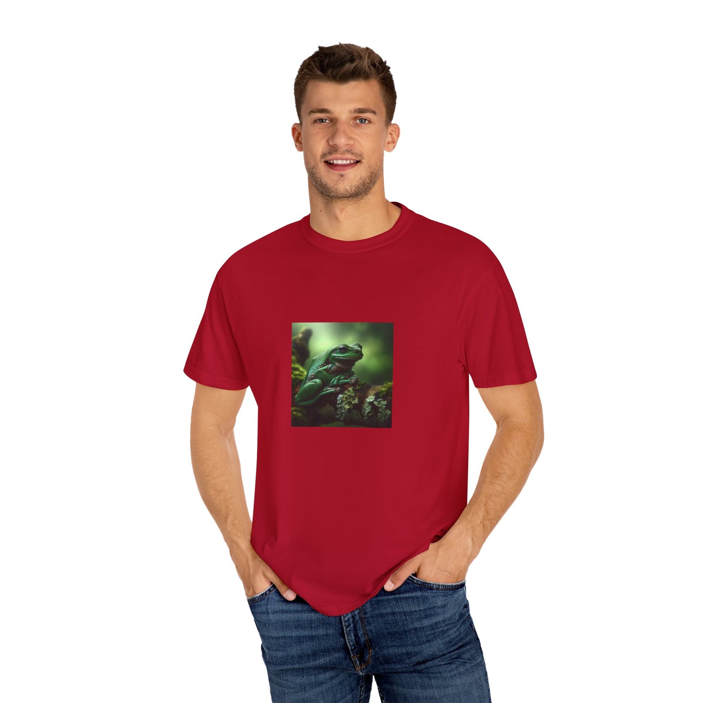 Green Tree Frog Unisex Garment-Dyed T-shirt