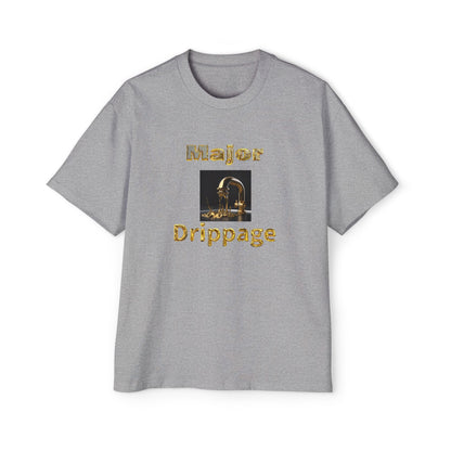 Oversized Tee - Major Drippage Gold Faucet Print Shirt for Men