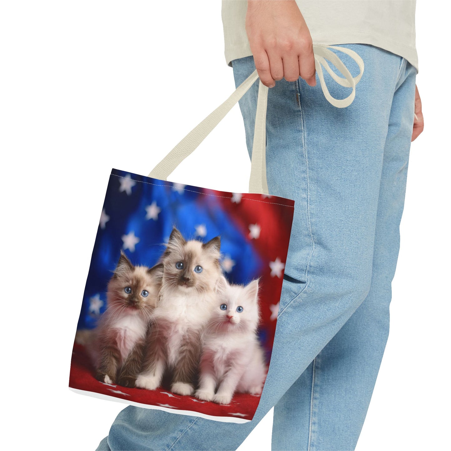 Patriotic Ragdoll Kittens Tote Bag