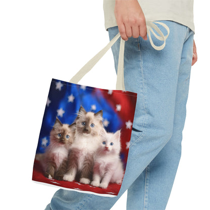 Patriotic Ragdoll Kittens Tote Bag