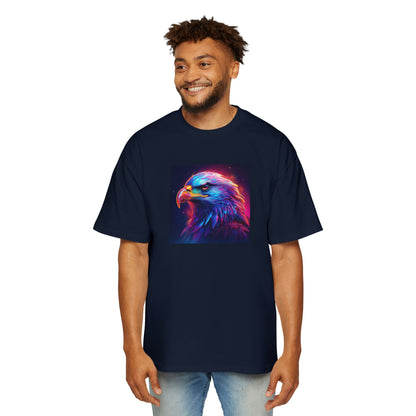 Neon Retro Vibrant Eagle Graphic Oversized Tee for Men