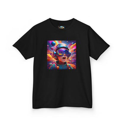 Kids Heavy Cotton Tee - Colorful Space Adventure Graphic Shirt
