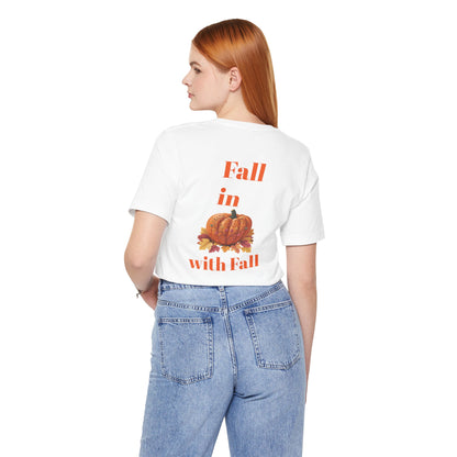 Fall In Love With Fall, Unisex Fall T-Shirt, Halloween Shirt, Cozy Fall Apparel, Seasonal Graphic Tee, Pumpkin Spice Tee