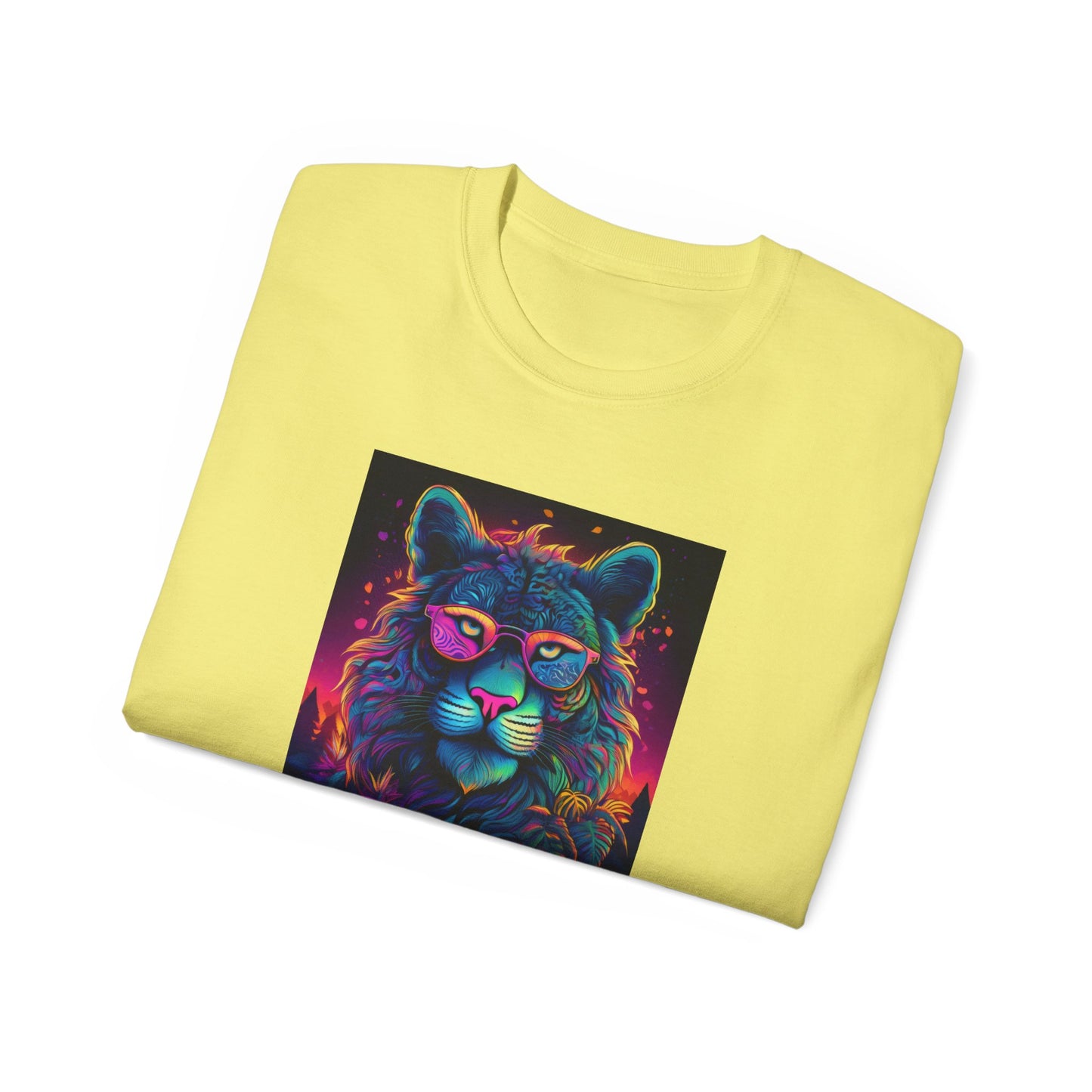 90's Style Colorful Lion Graphic Ultra Cotton Tee - Vibrant and Fun Wear