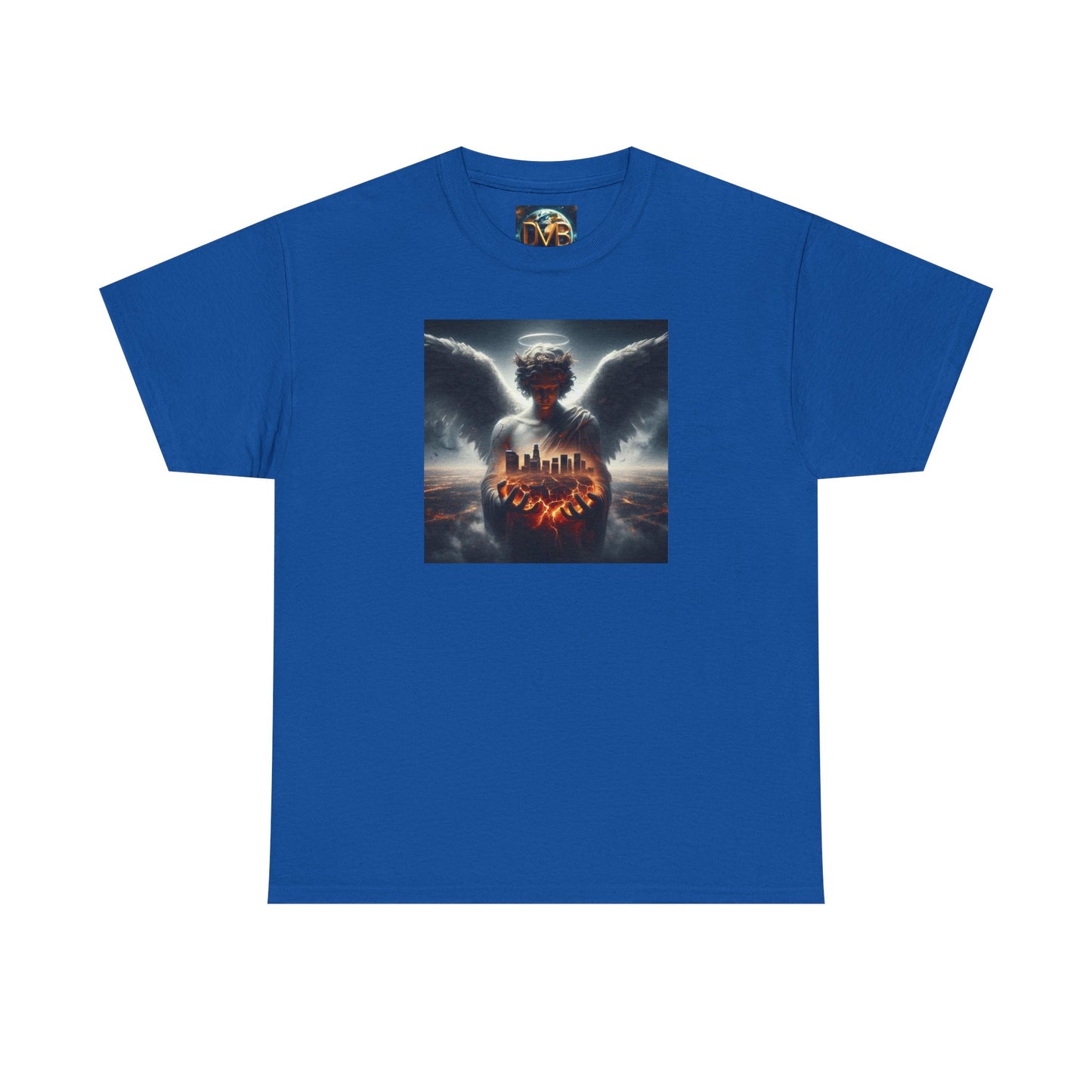 Angel Guardian Unisex Heavy Cotton Tee - Los Angeles Landscape Shirt, Holy Angel Protection, Urban Angel Tee, City Savior