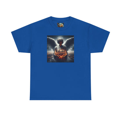 Angel Guardian Unisex Heavy Cotton Tee - Los Angeles Landscape Shirt, Holy Angel Protection, Urban Angel Tee, City Savior