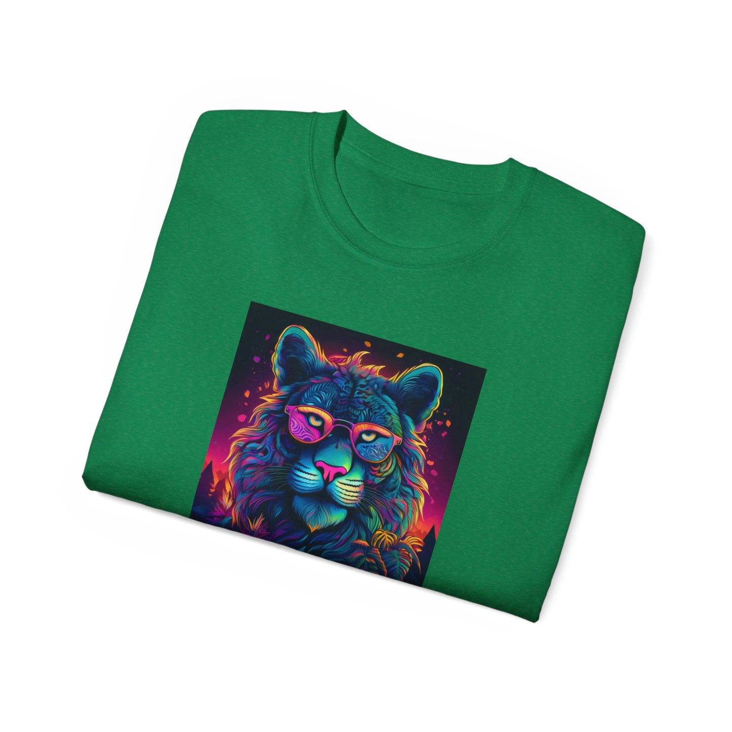 90's Style Colorful Lion Graphic Ultra Cotton Tee - Vibrant and Fun Wear