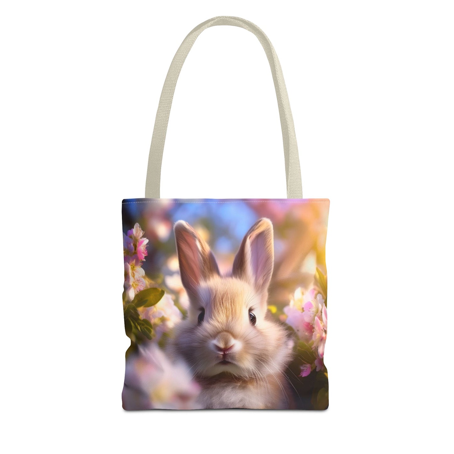 Charming Rabbit Tote Bag - Floral Design