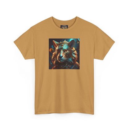 Unique Lion Art Unisex Heavy Cotton Tee - Statement Graphic T-Shirt for Animal Lovers