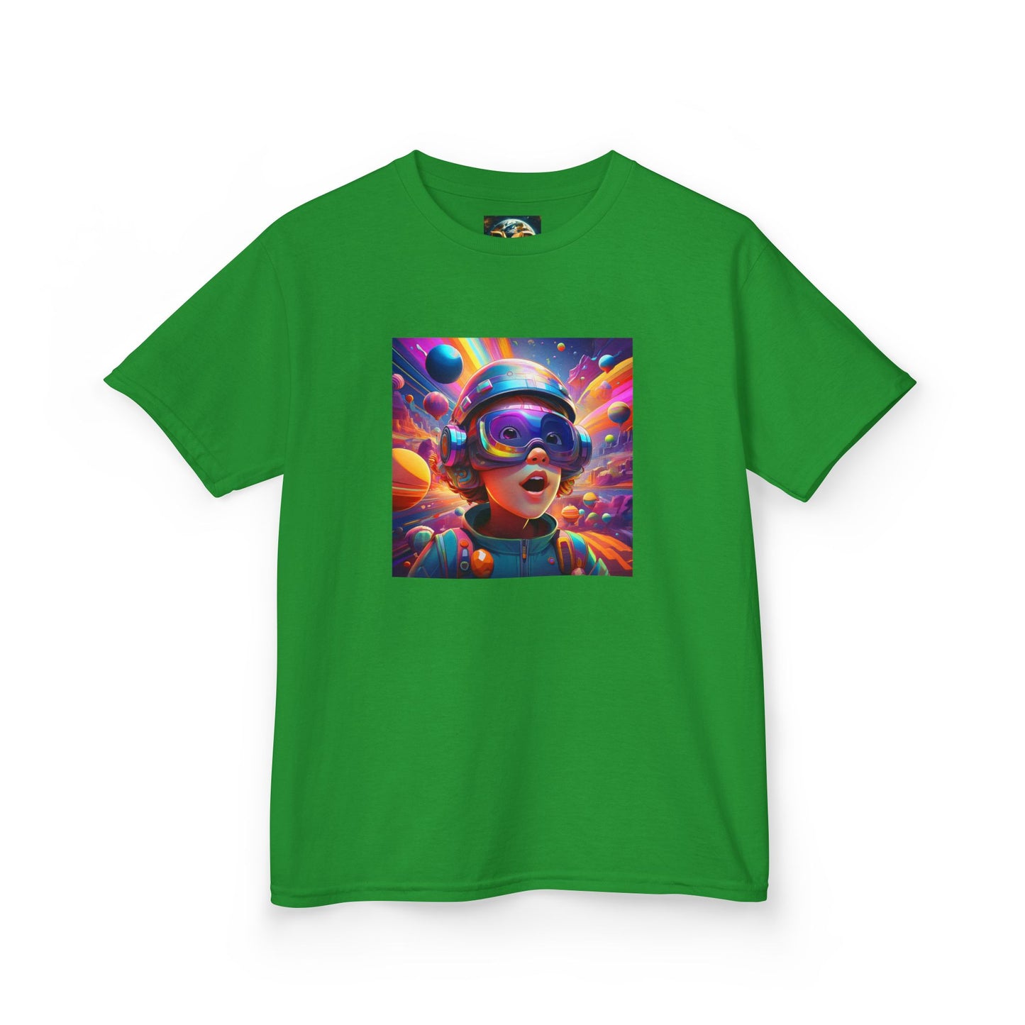 Kids Heavy Cotton Tee - Colorful Space Adventure Graphic Shirt