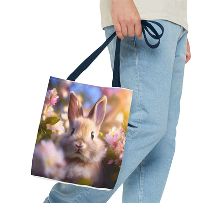 Charming Rabbit Tote Bag - Floral Design