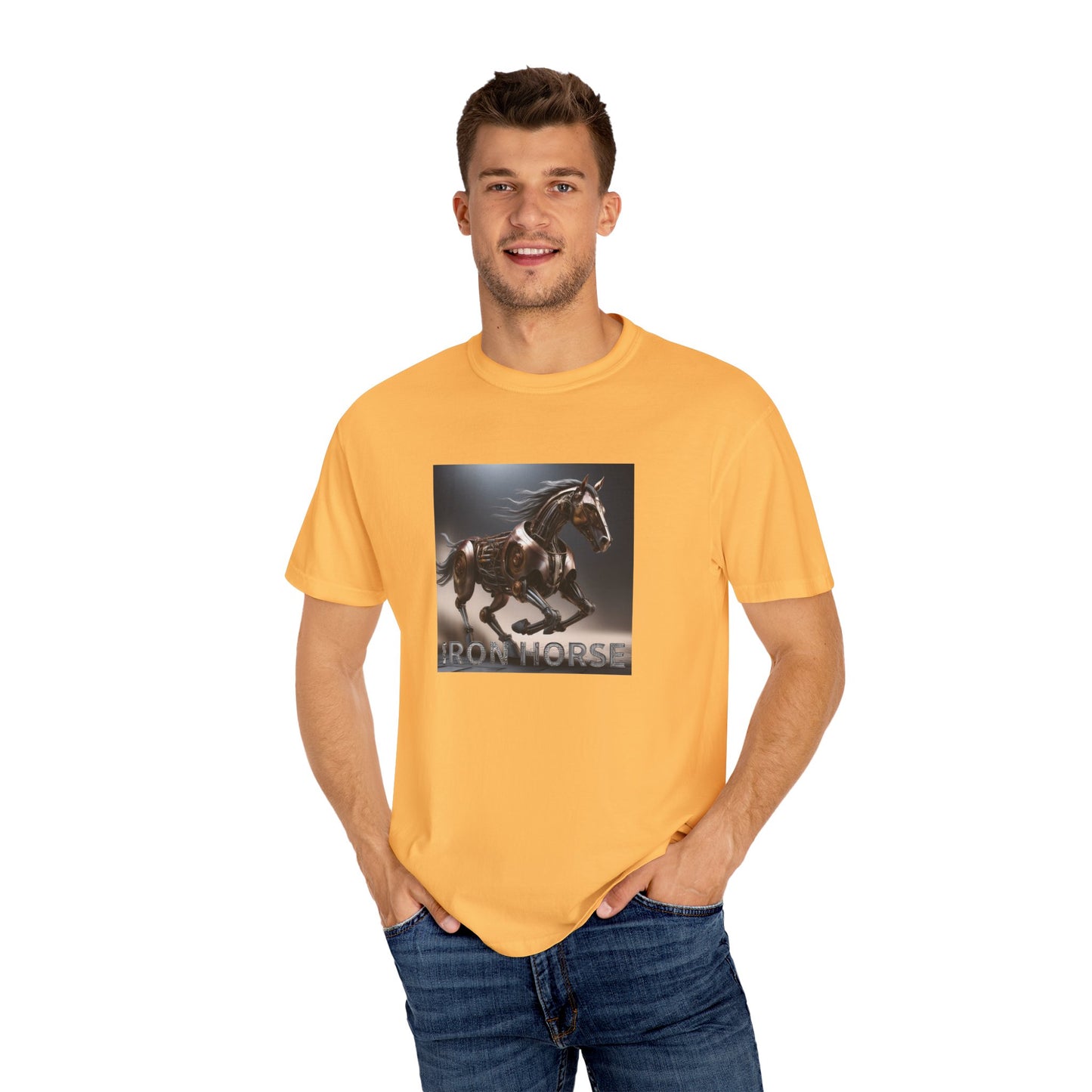 Iron Horse Unisex Garment-Dyed T-Shirt - Equestrian Vintage Style