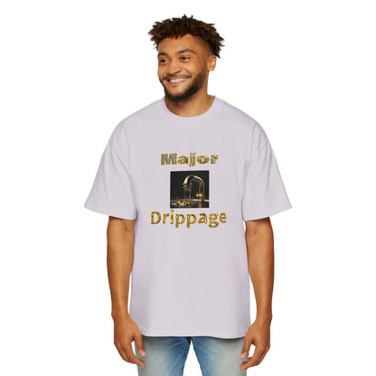 Oversized Tee - Major Drippage Gold Faucet Print Shirt for Men