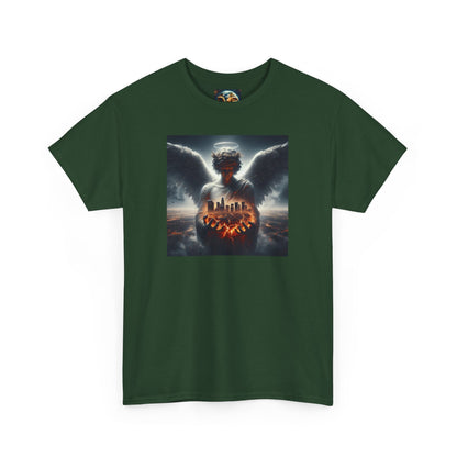 Angel Guardian Unisex Heavy Cotton Tee - Los Angeles Landscape Shirt, Holy Angel Protection, Urban Angel Tee, City Savior