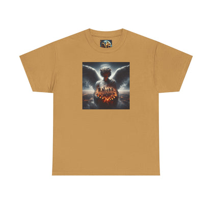 Angel Guardian Unisex Heavy Cotton Tee - Los Angeles Landscape Shirt, Holy Angel Protection, Urban Angel Tee, City Savior