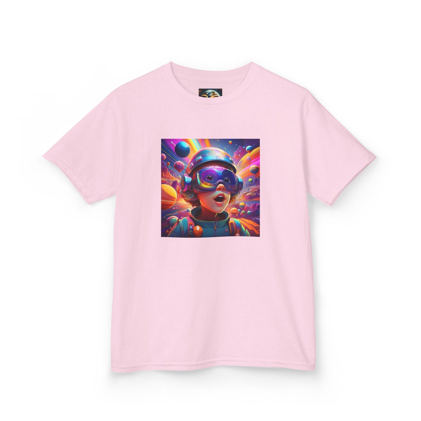 Kids Heavy Cotton Tee - Colorful Space Adventure Graphic Shirt