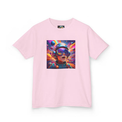 Kids Heavy Cotton Tee - Colorful Space Adventure Graphic Shirt