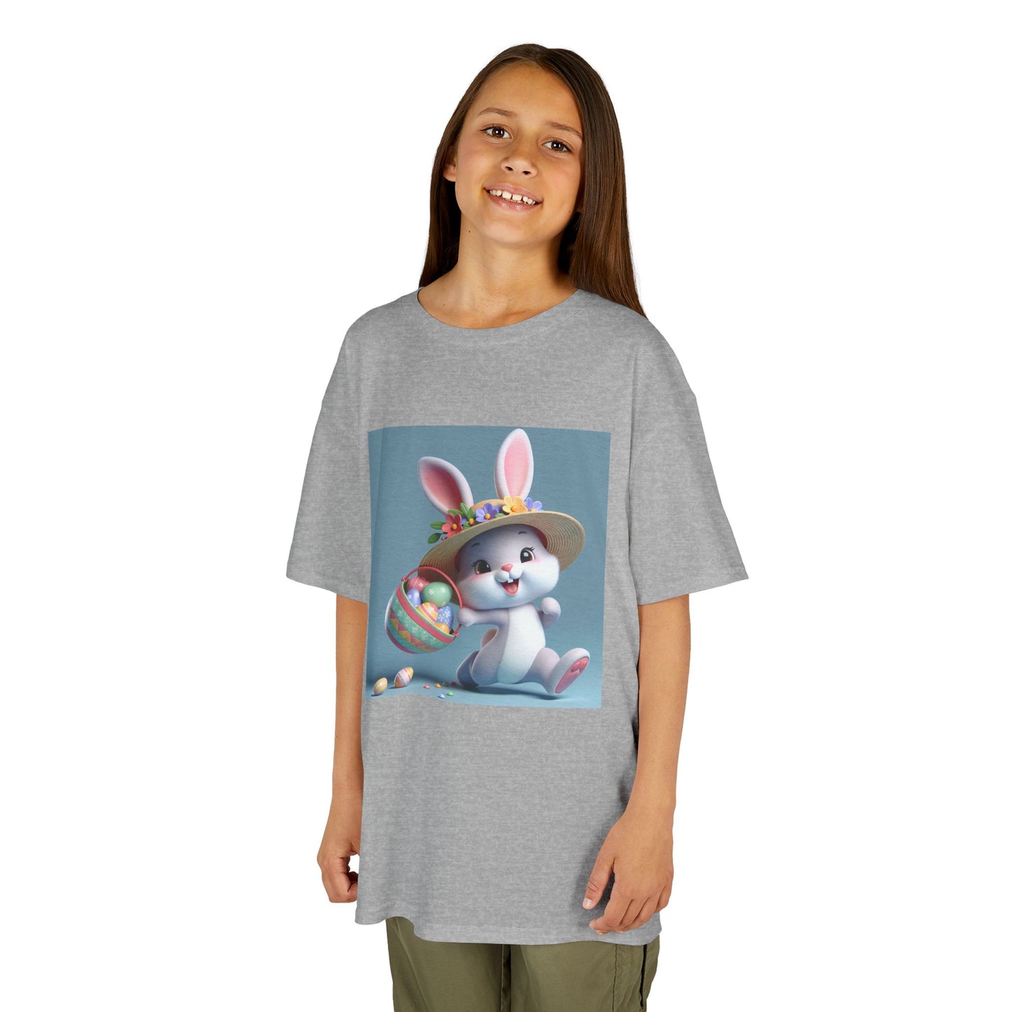 Cute Easter Bunny Kids Tee - Heavy Cotton™ T-Shirt for Spring Celebrations