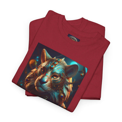 Unique Lion Art Unisex Heavy Cotton Tee - Statement Graphic T-Shirt for Animal Lovers