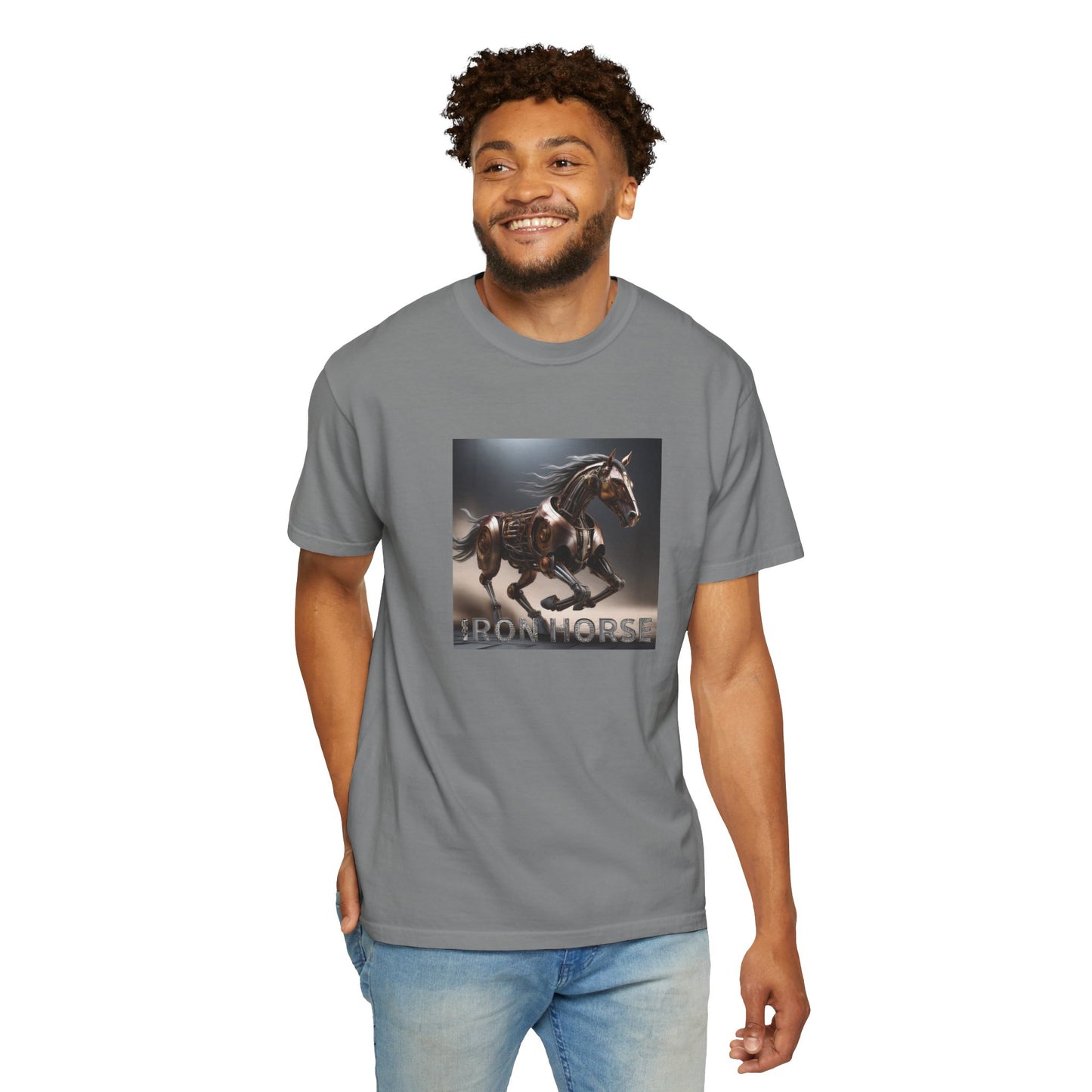 Iron Horse Unisex Garment-Dyed T-Shirt - Equestrian Vintage Style
