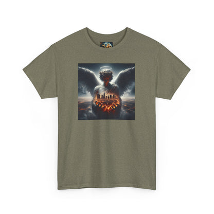 Angel Guardian Unisex Heavy Cotton Tee - Los Angeles Landscape Shirt, Holy Angel Protection, Urban Angel Tee, City Savior