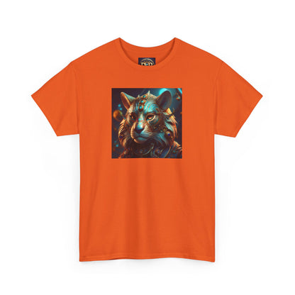 Unique Lion Art Unisex Heavy Cotton Tee - Statement Graphic T-Shirt for Animal Lovers
