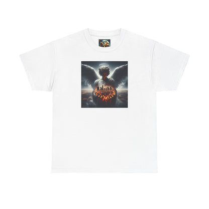Angel Guardian Unisex Heavy Cotton Tee - Los Angeles Landscape Shirt, Holy Angel Protection, Urban Angel Tee, City Savior