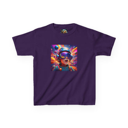 Kids Heavy Cotton Tee - Colorful Space Adventure Graphic Shirt