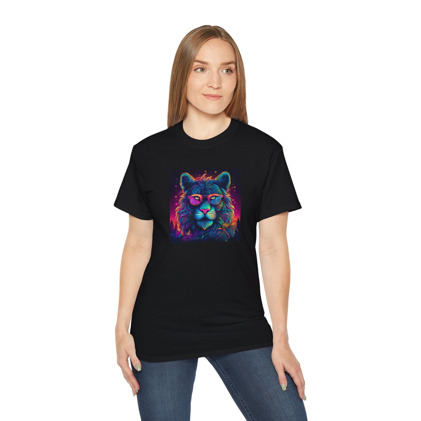 90's Style Colorful Lion Graphic Ultra Cotton Tee - Vibrant and Fun Wear