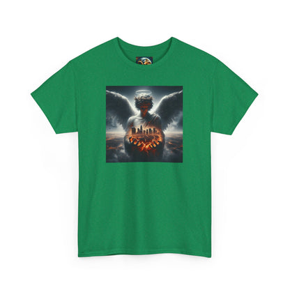 Angel Guardian Unisex Heavy Cotton Tee - Los Angeles Landscape Shirt, Holy Angel Protection, Urban Angel Tee, City Savior