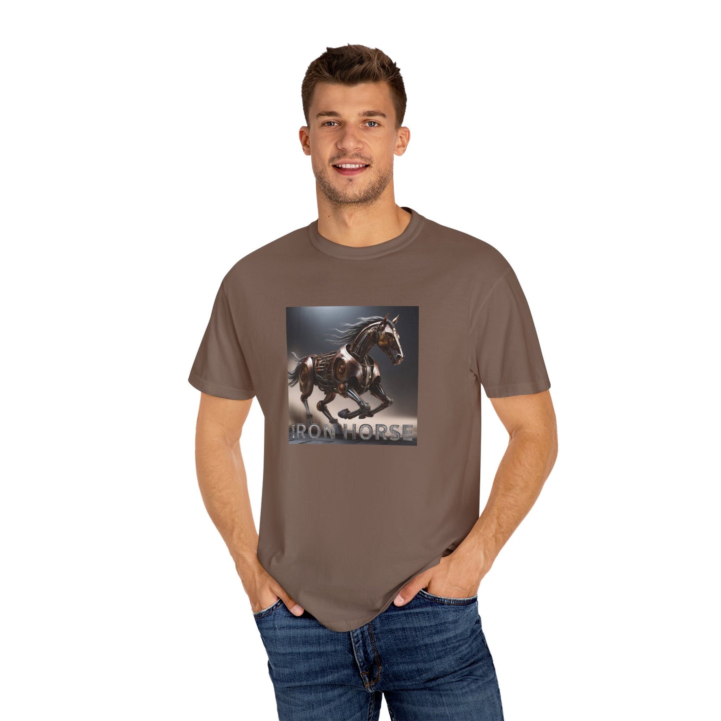 Iron Horse Unisex Garment-Dyed T-Shirt - Equestrian Vintage Style