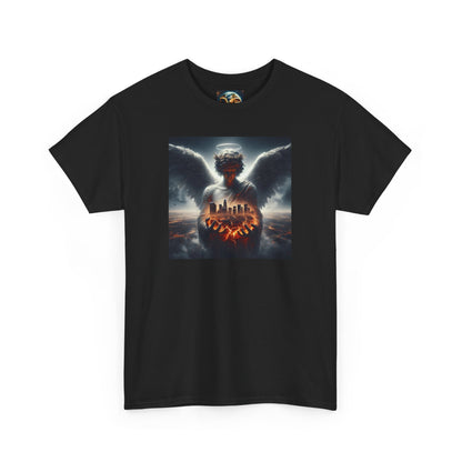 Angel Guardian Unisex Heavy Cotton Tee - Los Angeles Landscape Shirt, Holy Angel Protection, Urban Angel Tee, City Savior