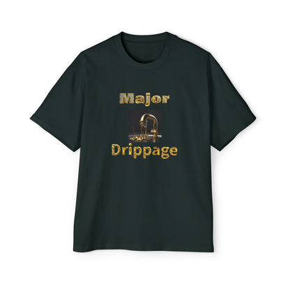 Oversized Tee - Major Drippage Gold Faucet Print Shirt for Men