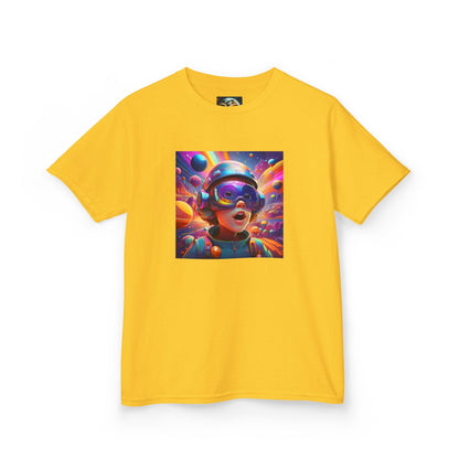 Kids Heavy Cotton Tee - Colorful Space Adventure Graphic Shirt