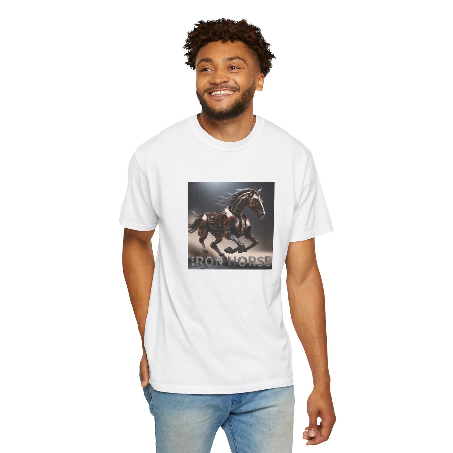 Iron Horse Unisex Garment-Dyed T-Shirt - Equestrian Vintage Style
