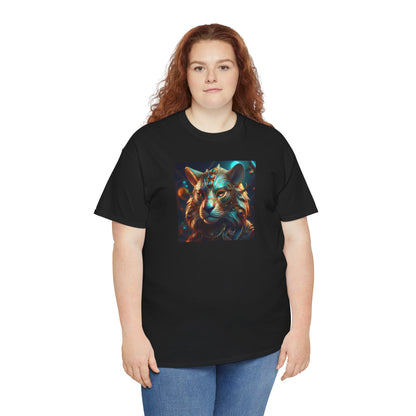 Unique Lion Art Unisex Heavy Cotton Tee - Statement Graphic T-Shirt for Animal Lovers