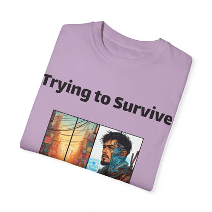 Survival Mode Unisex T-shirt, Trying to Survive 2025, Comic Book Style Tee, Bold Tee Shirt, Men's Women's Shirt