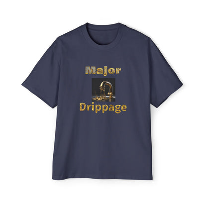 Oversized Tee - Major Drippage Gold Faucet Print Shirt for Men